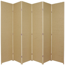 6 Panel Woven Room Divider Screen